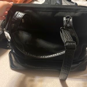 Beis weekender bag black used original weekendee croc bottom